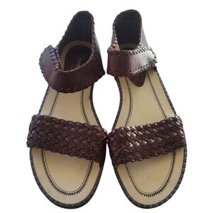 Sensations Sandals. Made in Brazil. Brown Size.  7 1/2. Braided Sandals.